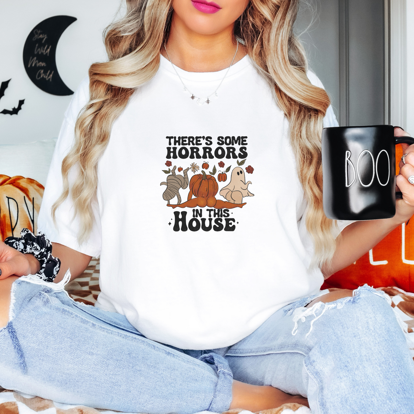 There's Some Horrors in This House Tee T-Shirt White S 