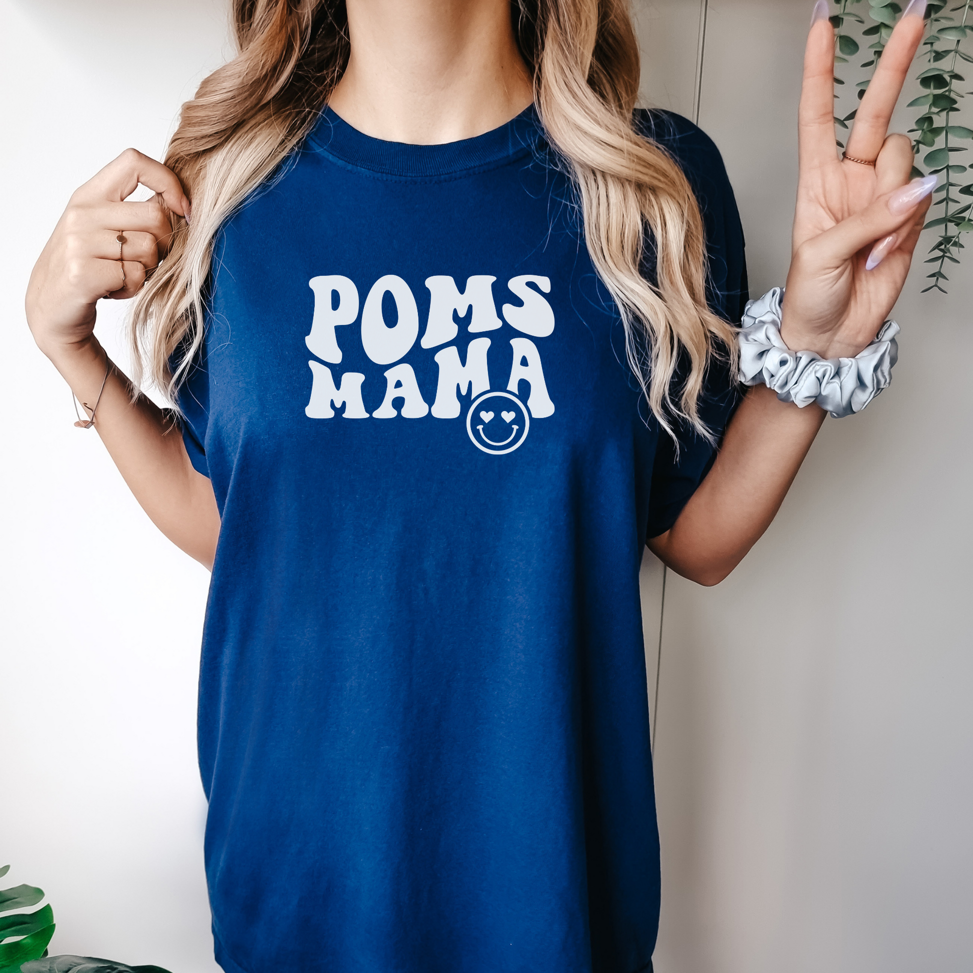 Poms Mama Tee T-Shirt True Navy S 