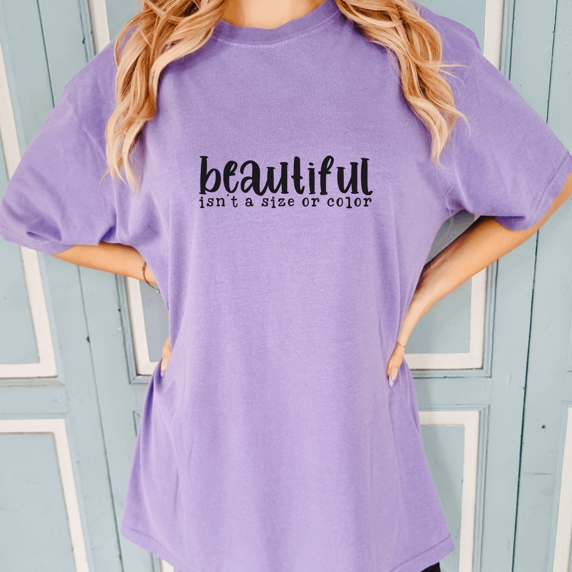 Beautiful Isn't a Size or Color Tee T-Shirt Violet S 