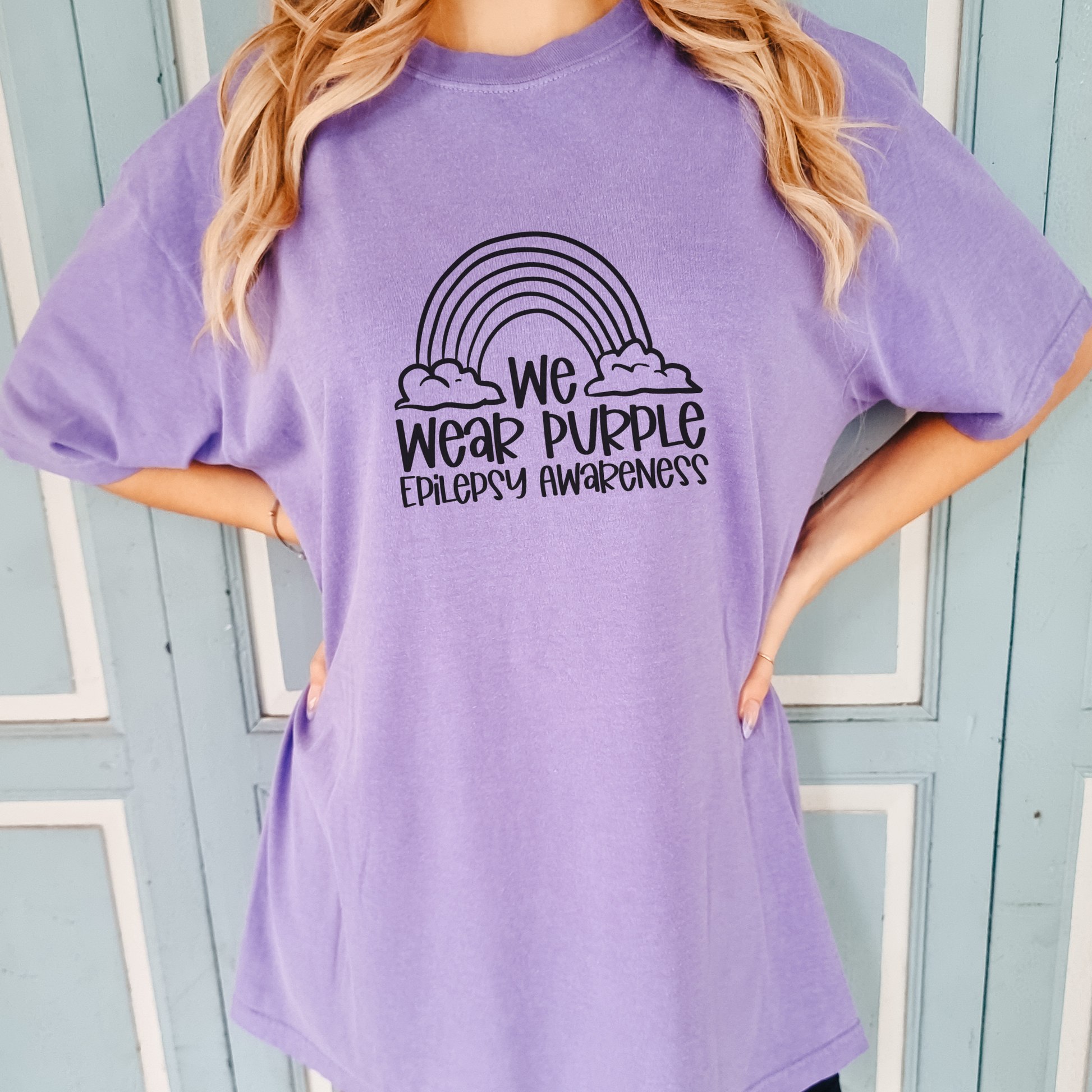 We Wear Purple for Epilepsy Awareness Tee T-Shirt Violet S 