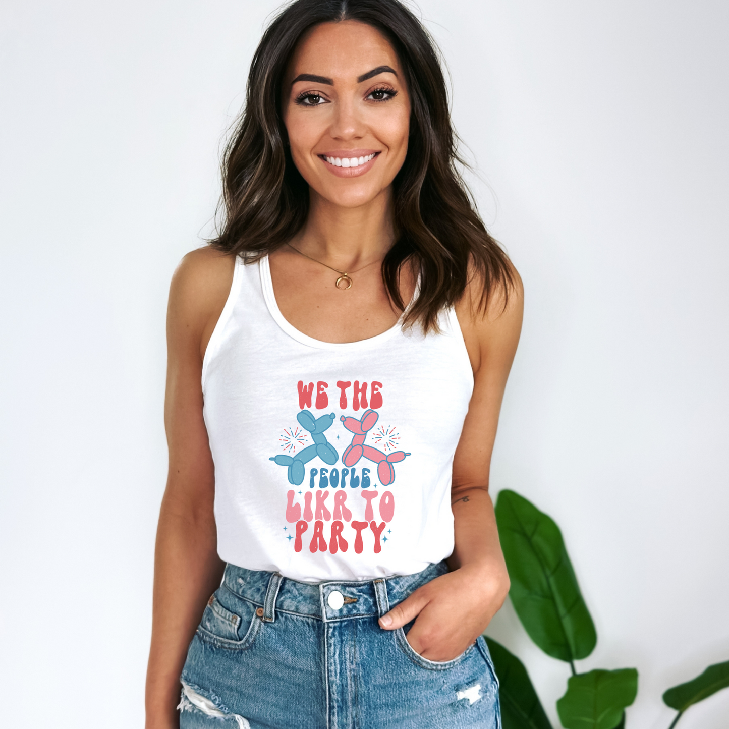 We the People Like to Party Tank Top Tank Top XS Solid White 