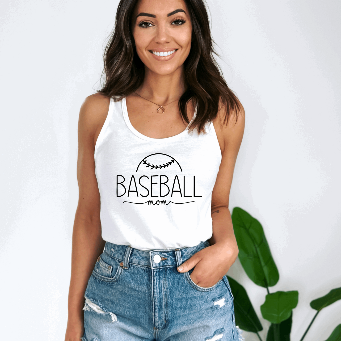 Baseball Mom Tank Top Tank Top XS Solid White 