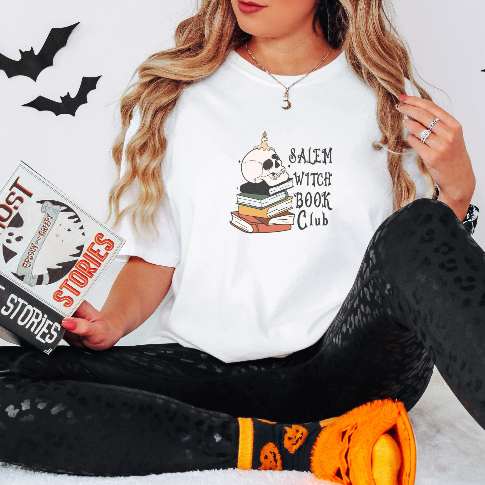 Salem Witch Book Club Tee T-Shirt White S 