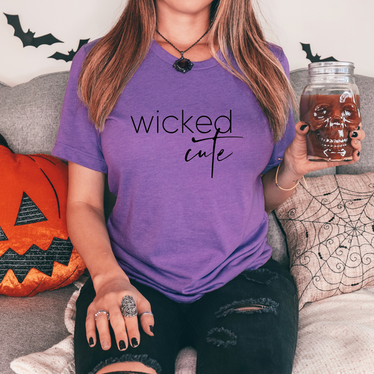 Wicked Cute Tee T-Shirt Heather Team Purple XS 