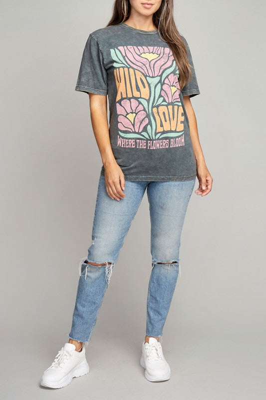 Wild Love Where The Flowers Bloom Graphic Top    