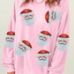 Sequin Santa Patch Sweatshirt  Blush Pink 2XL 