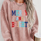 Merry and Bright Sweatshirt  Dusty Pink 2XL 