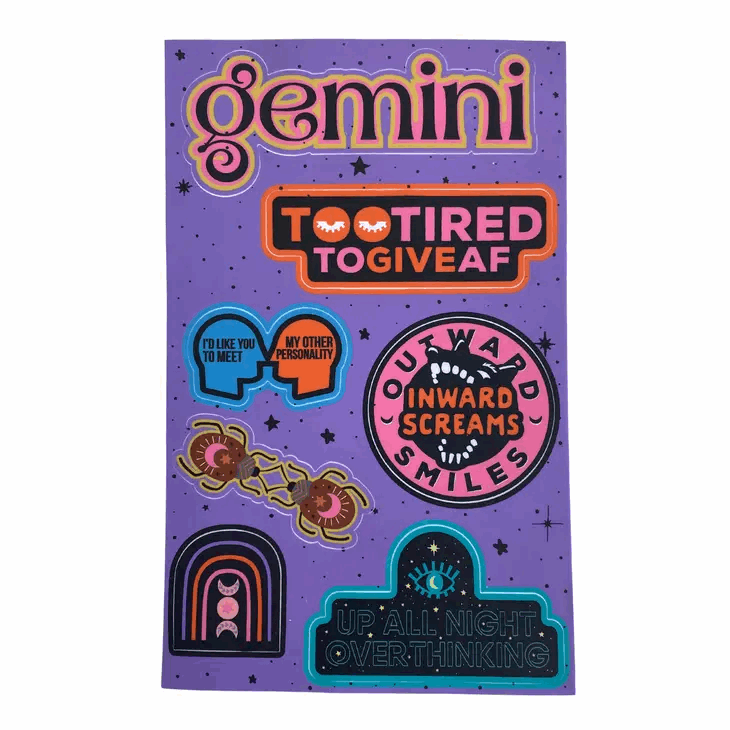 Gemini Astrological Sticker Sheet sticker   