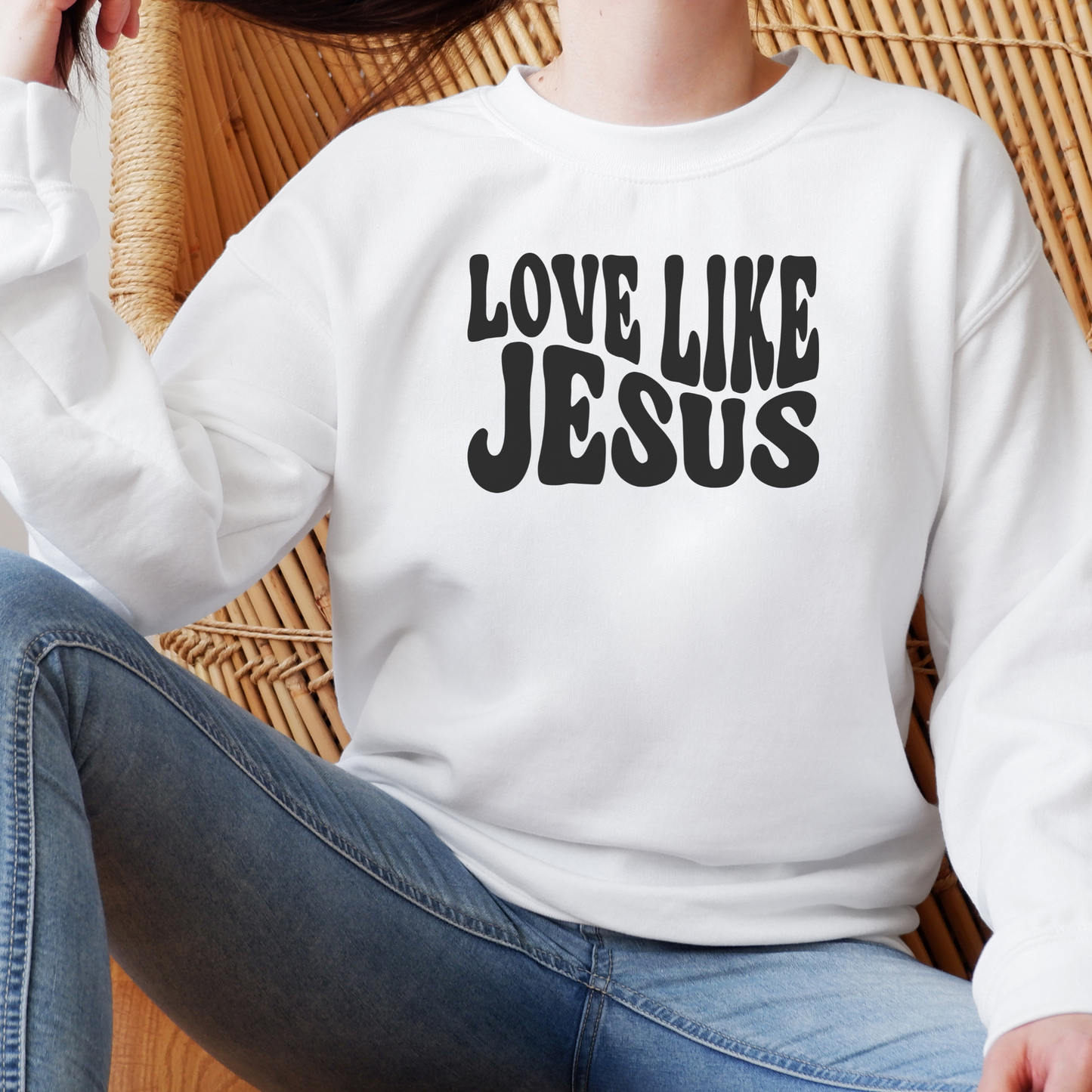 Love Like Jesus Sweatshirt Sweatshirt S White 