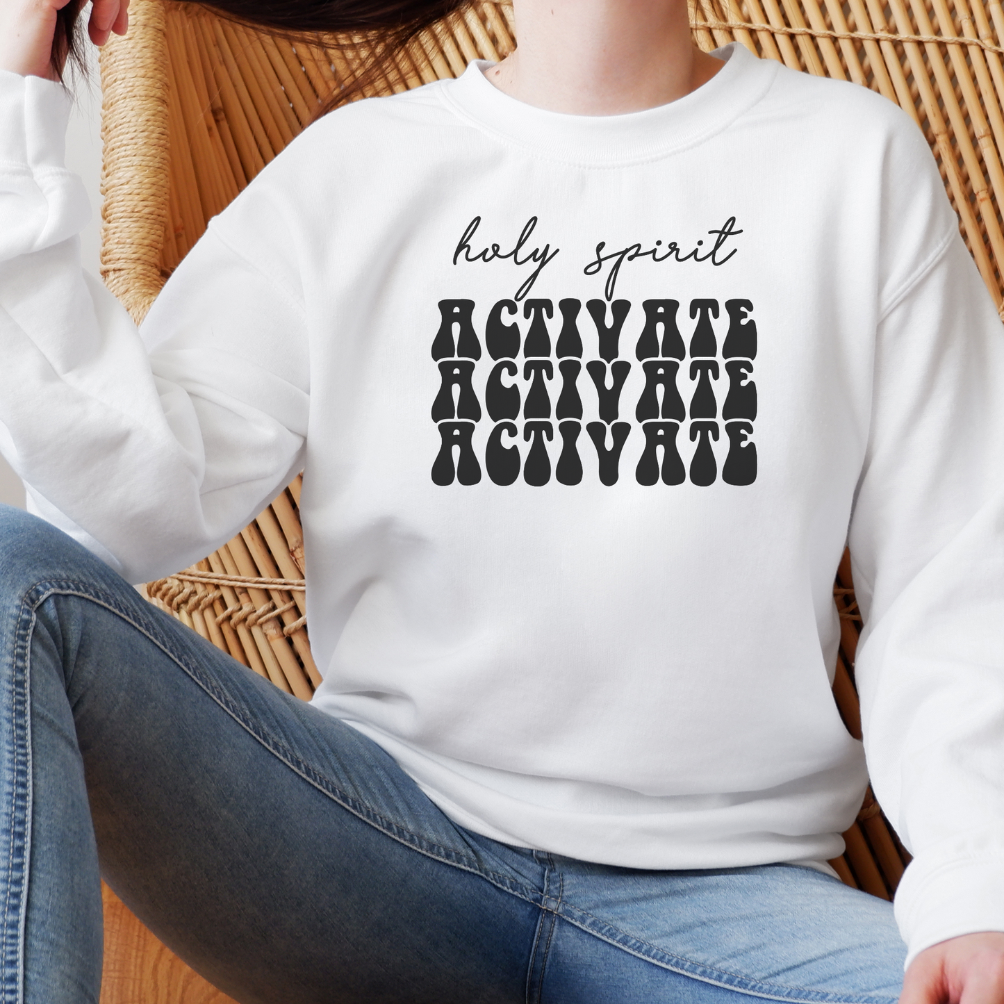 Holy Spirit Activate Sweatshirt Sweatshirt S White 