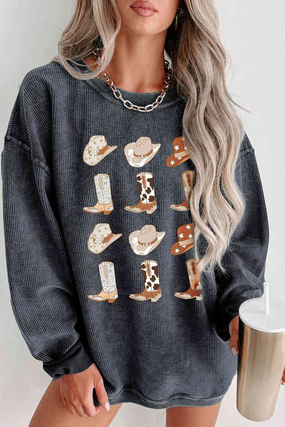 Cowboy Livin' Sweatshirt  Charcoal S 