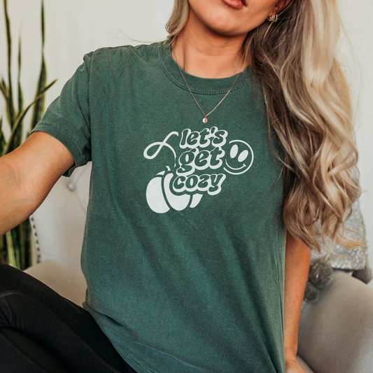 Let's Get Cozy Tee T-Shirt Blue Spruce S 