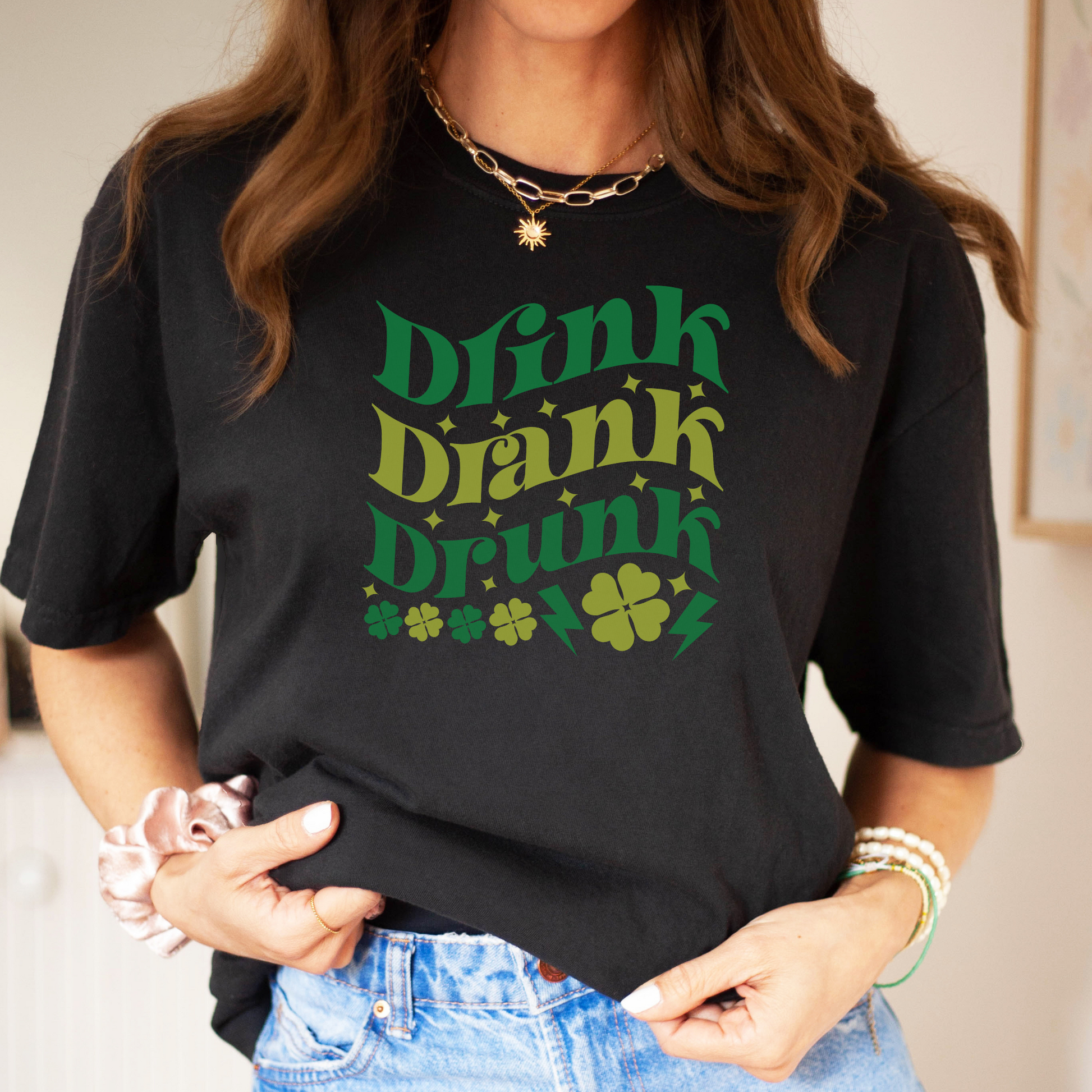 Drink, Drank, Drunk Tee T-Shirt Black S 