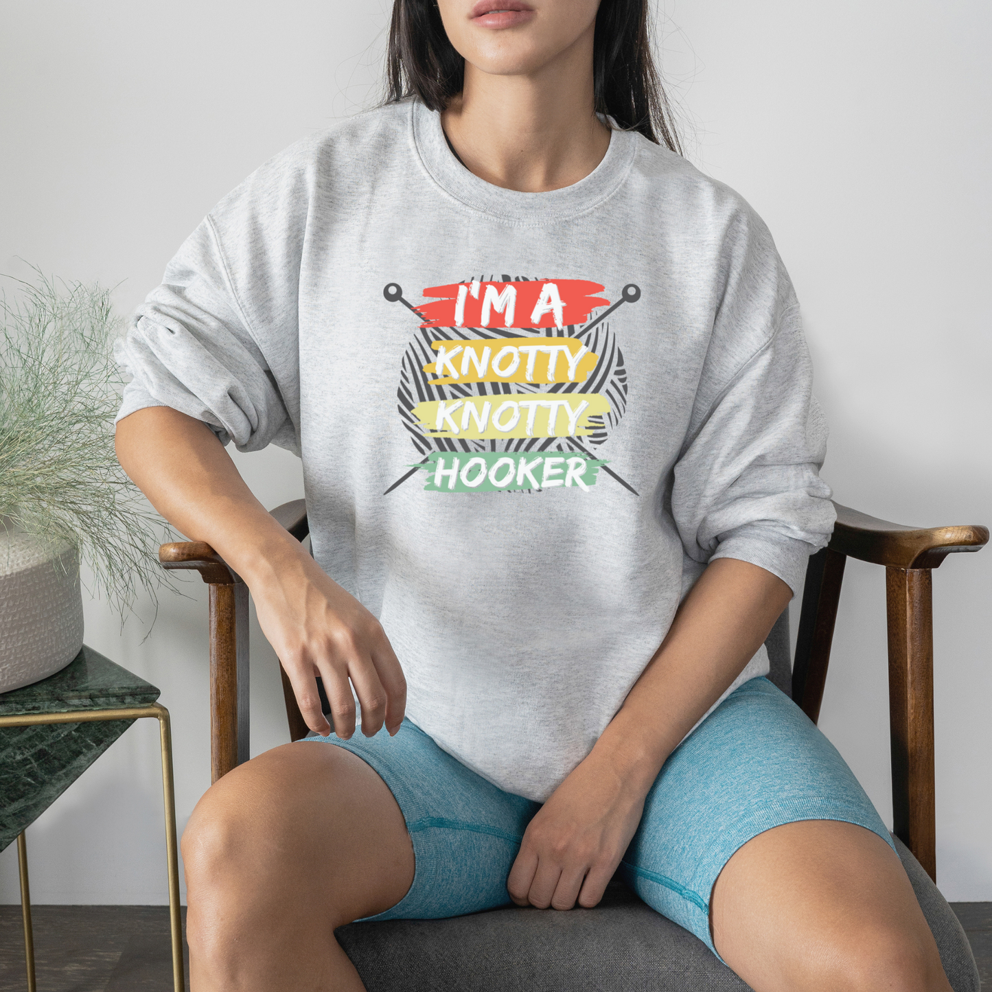 I'm a Knotty, Knotty Hooker Sweatshirt Sweatshirt S Ash 