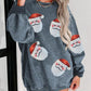 Sequin Santa Patch Ribbed Sweatshirt    