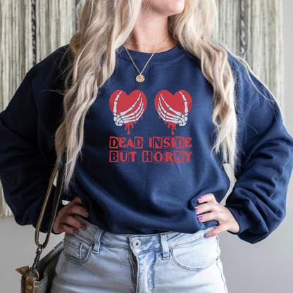 Dead Inside, But Horny Sweatshirt Sweatshirt S Navy 