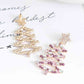 A Very Lilac Christmas Tree Rhinestone Earrings    