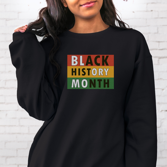 Black History Month Sweatshirt Sweatshirt S Black 