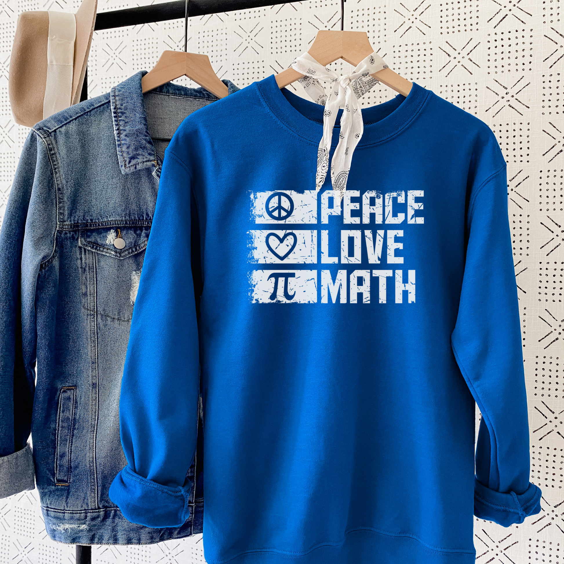 Peace, Love, Math Sweatshirt Sweatshirt S Royal 