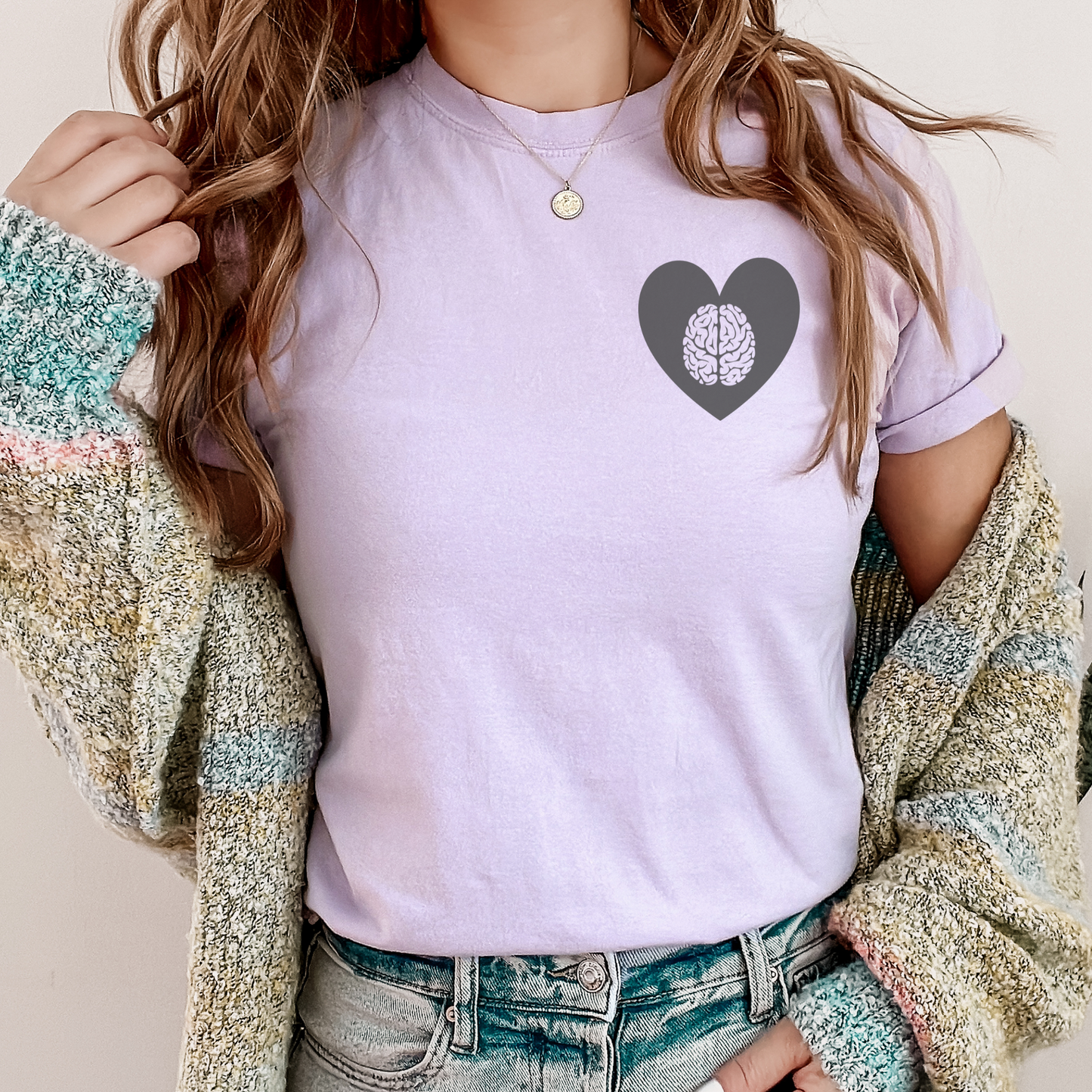 Mental Health Heart Tee T-Shirt Orchid S 