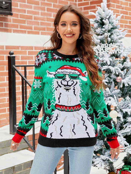 A Very Llama Christmas Sweater  Black S 