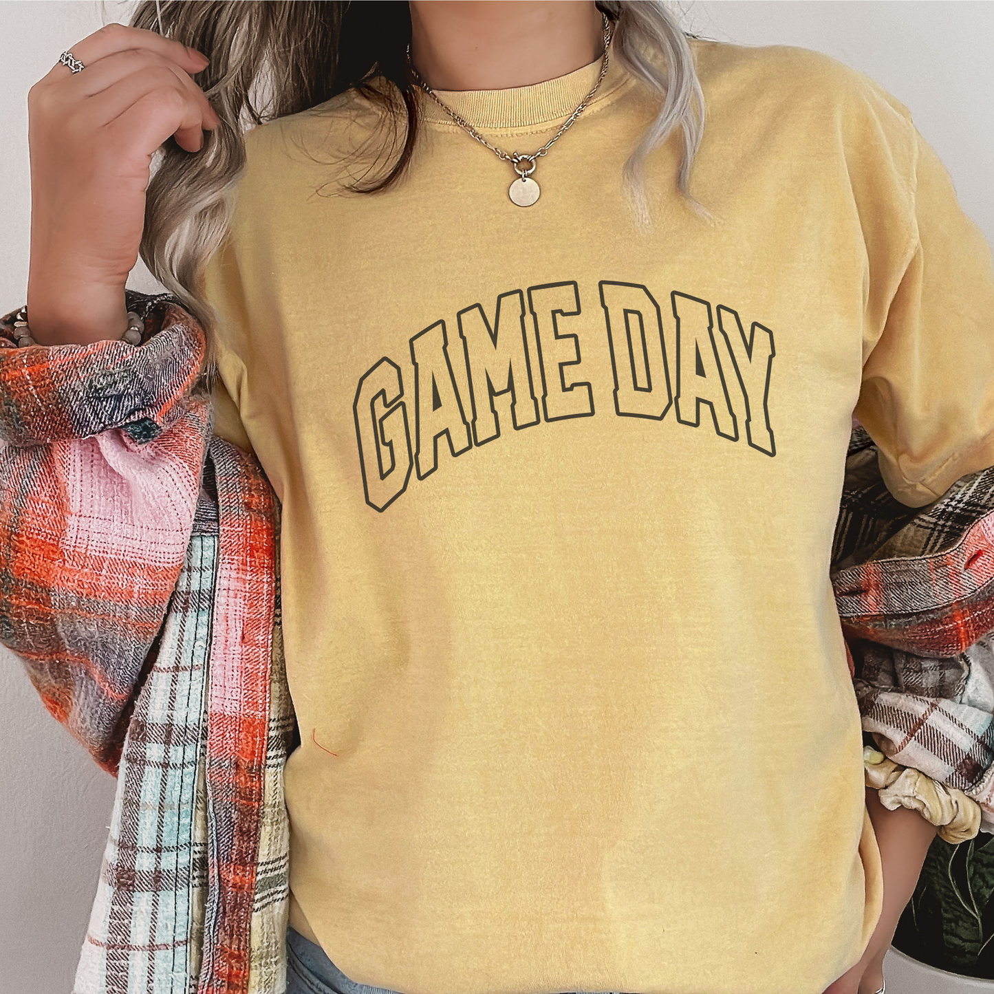 Retro Game Day Tee T-Shirt Mustard S 