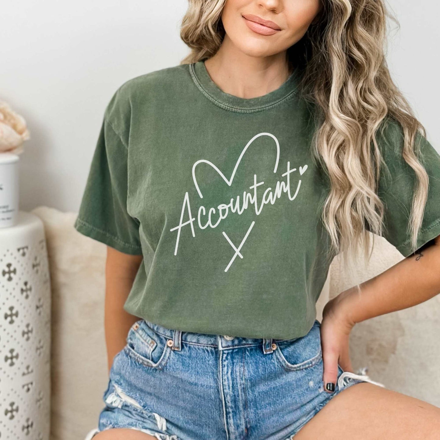 Accountant Heart Tee T-Shirt Hemp S 