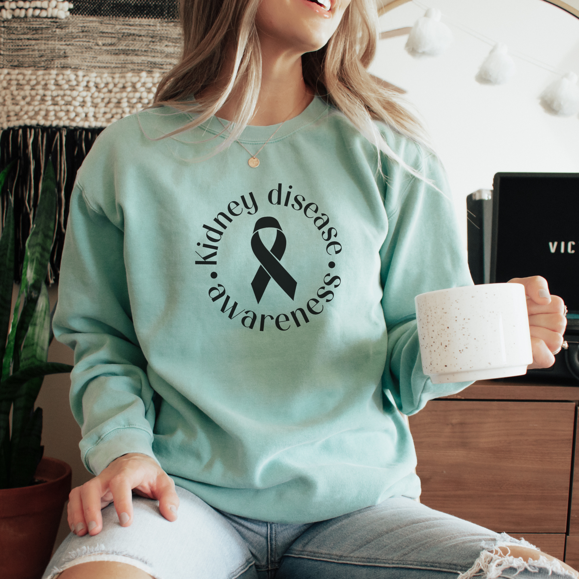 Kidney Disease Awareness Sweatshirt Sweatshirts Chalky Mint S 