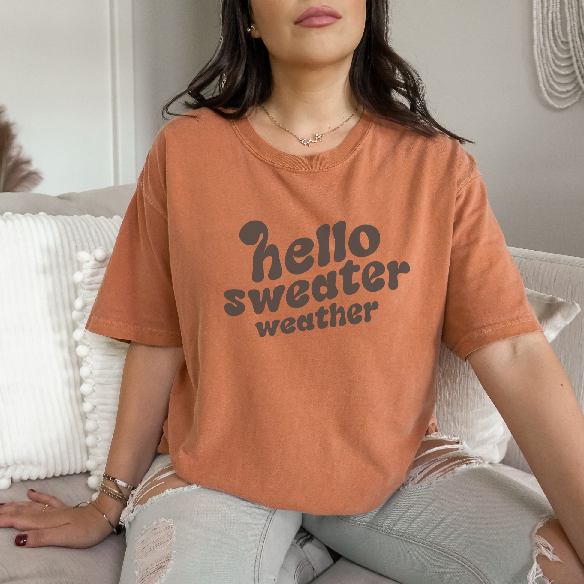 Hello Sweater Weather Tee T-Shirt Yam S 