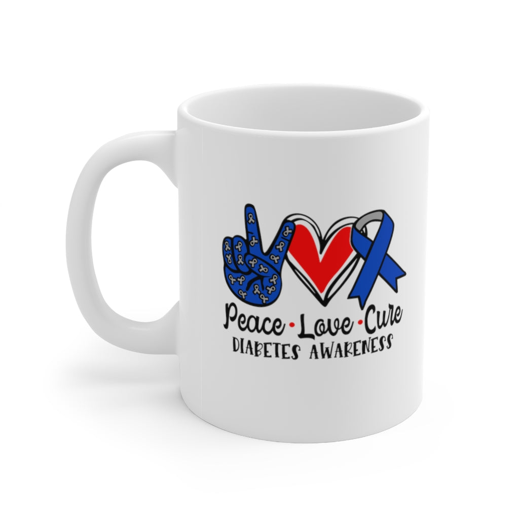 Peace.Love.Cure Diabetes Coffee Mug Mug 11oz  