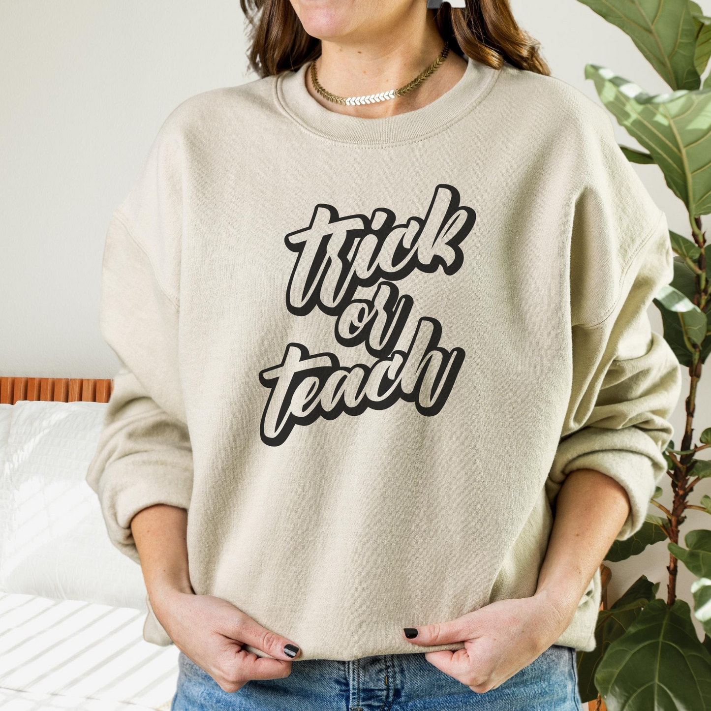 Trick or Teach Sweatshirt Sweatshirt S Sand 