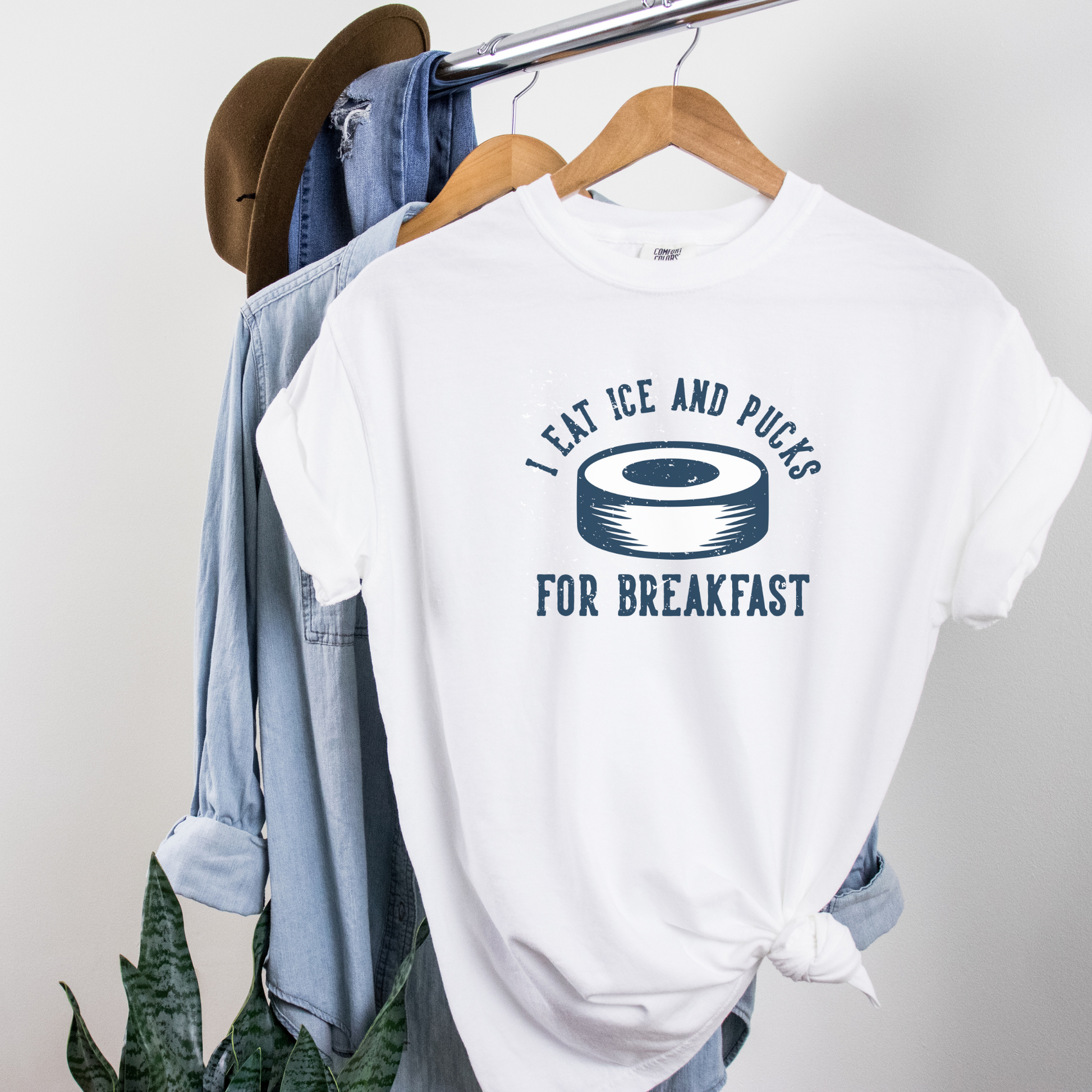 I Eat Ice and Pucks for Breakfast Tee T-Shirt White S 