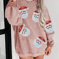 Sequin Santa Patch Ribbed Sweatshirt    