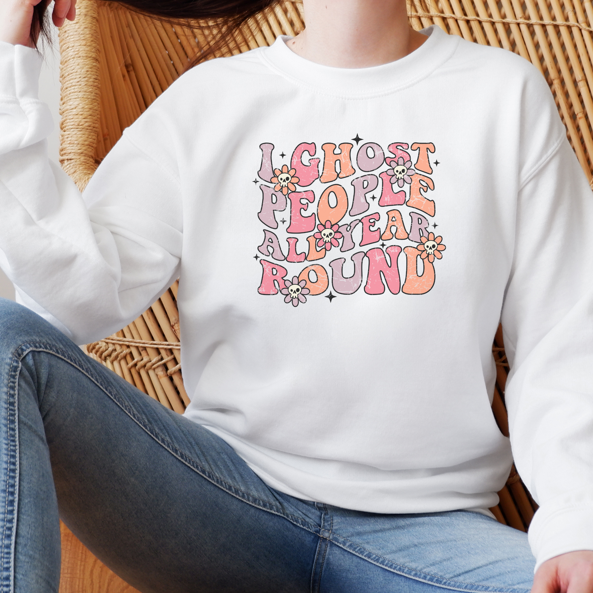 I Ghost People All Year Round Sweatshirt Sweatshirt S White 