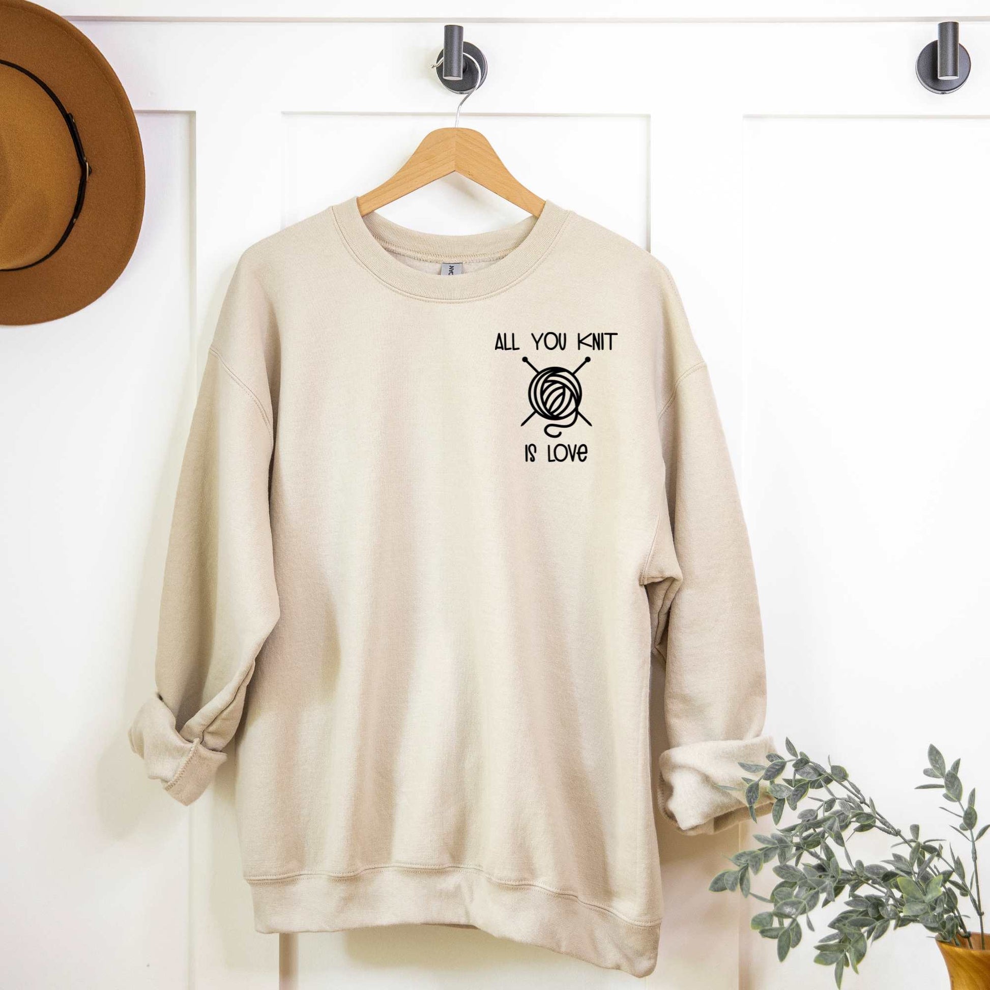 All You Knit is Love Sweatshirt Sweatshirt S Sand 