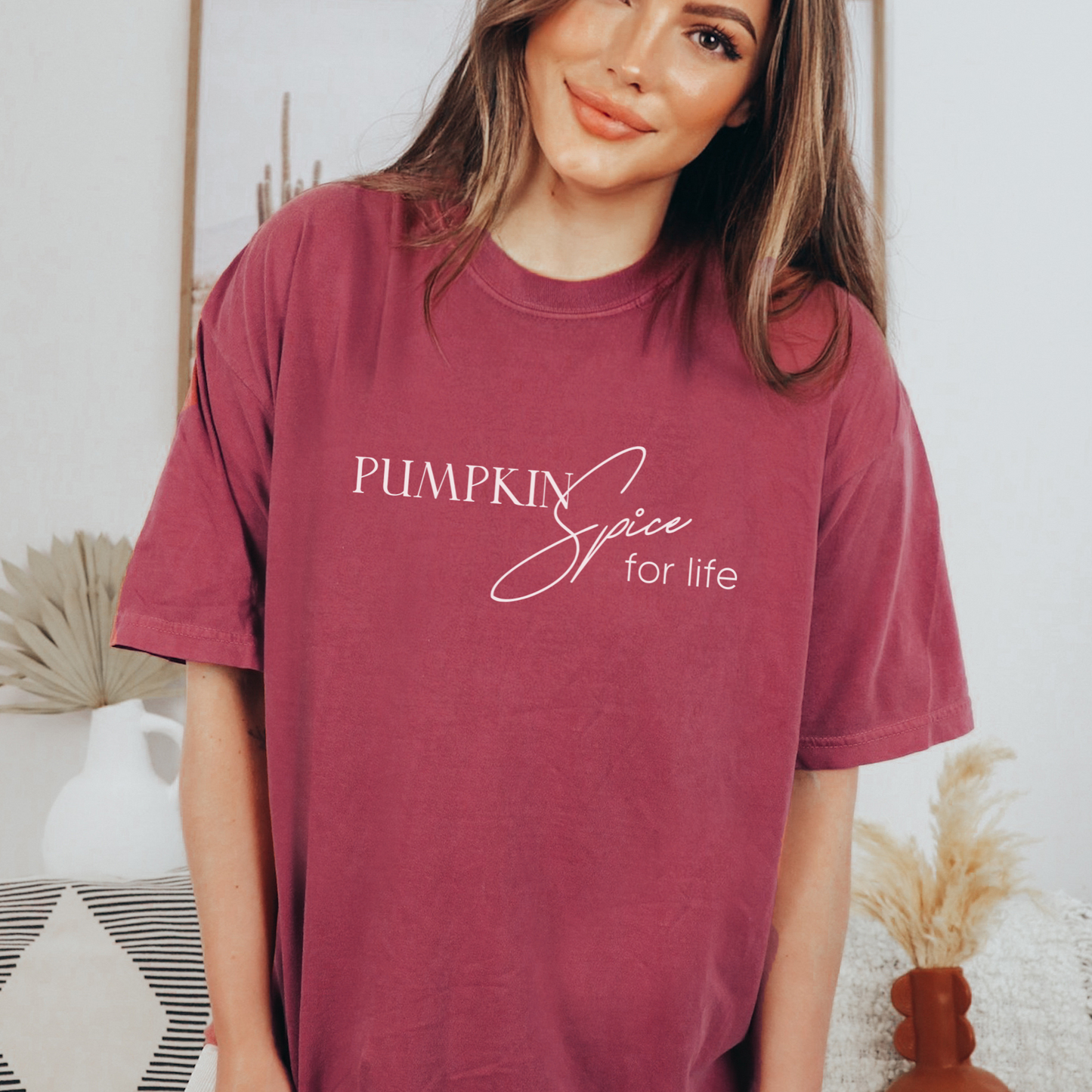 Pumpkin Spice for Life Tee T-Shirt Brick S 