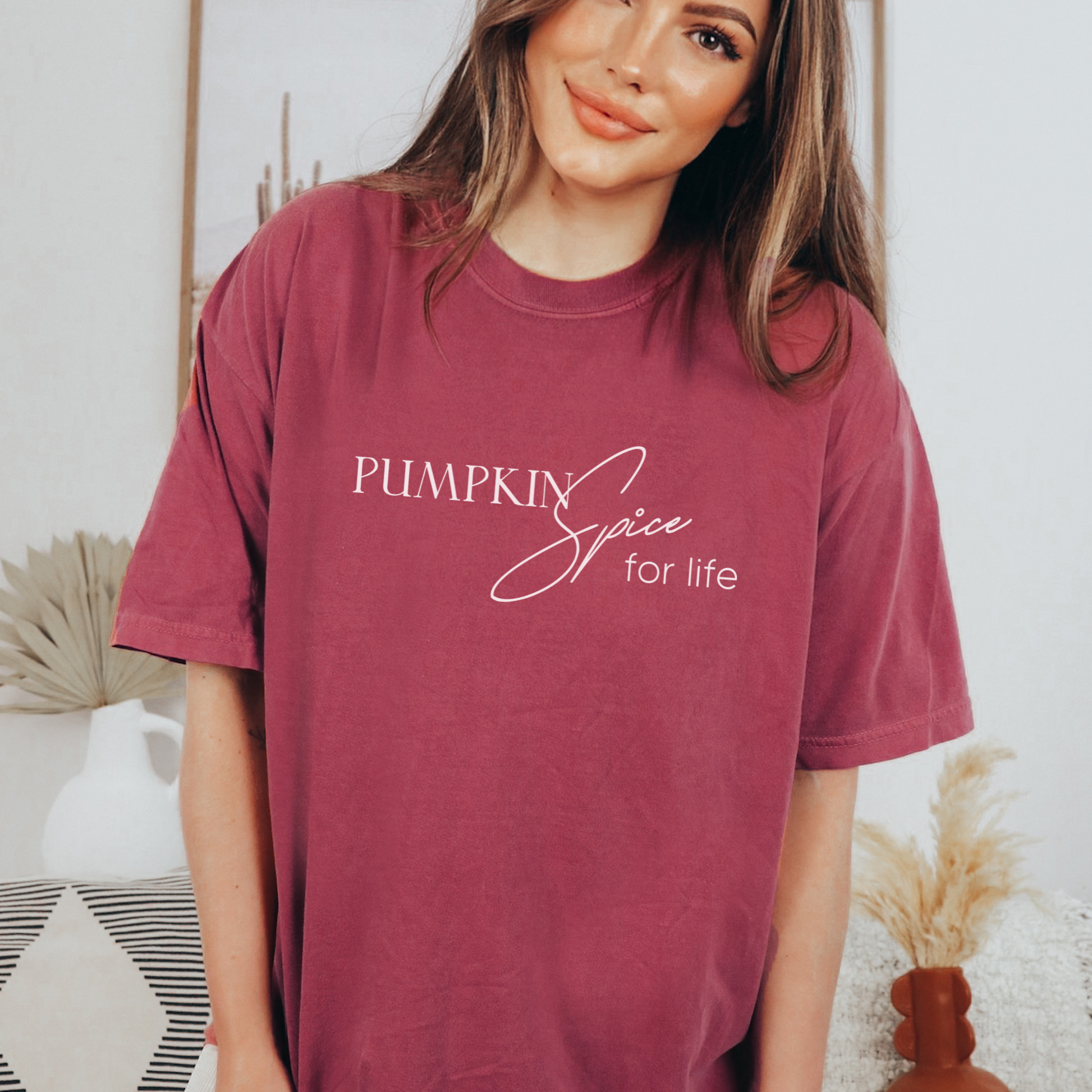 Pumpkin Spice for Life Tee T-Shirt Brick S 