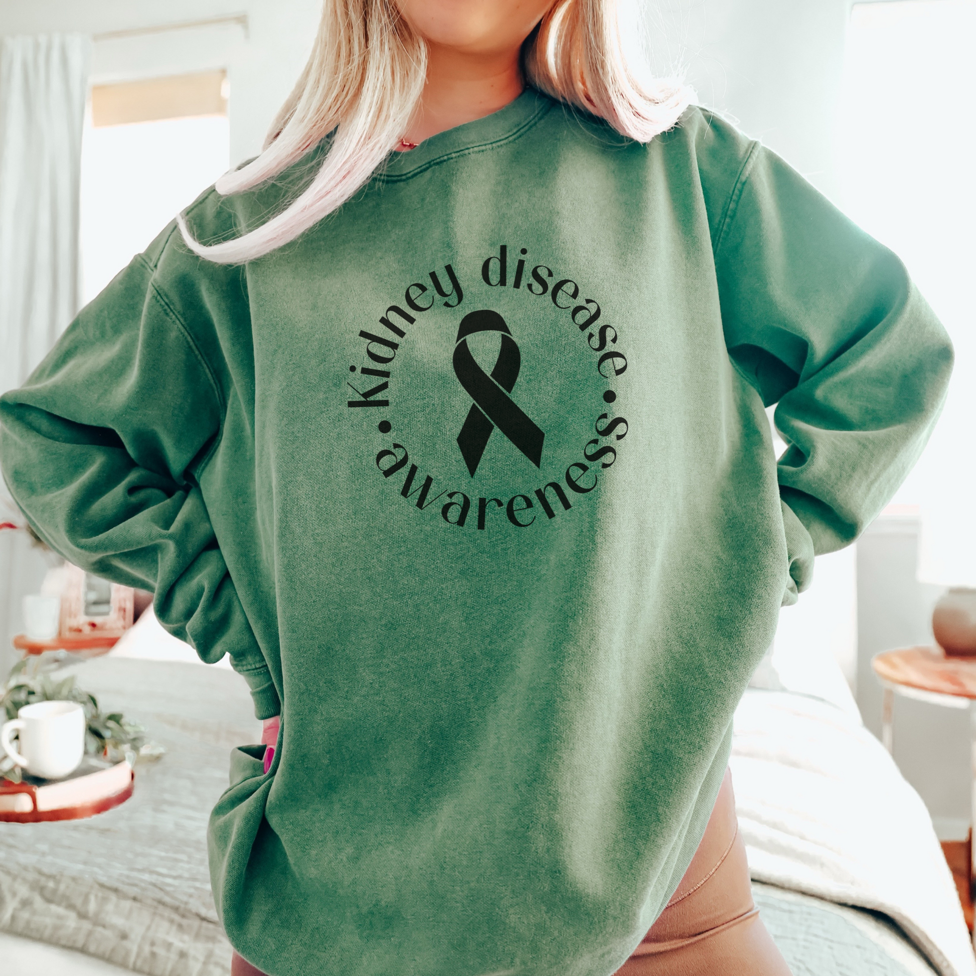 Kidney Disease Awareness Sweatshirt Sweatshirts Light Green S 