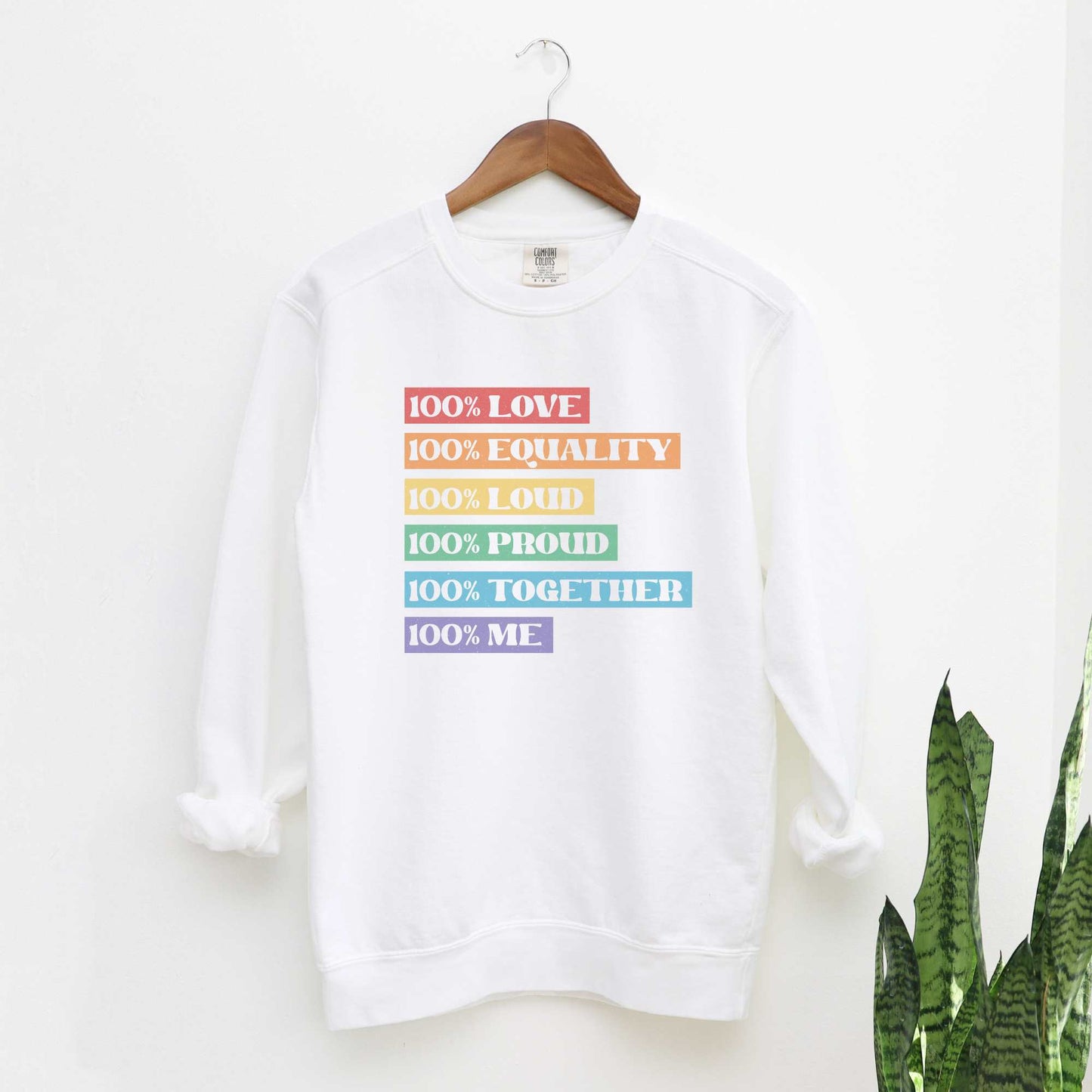 100% Love Sweatshirt Sweatshirts White S 