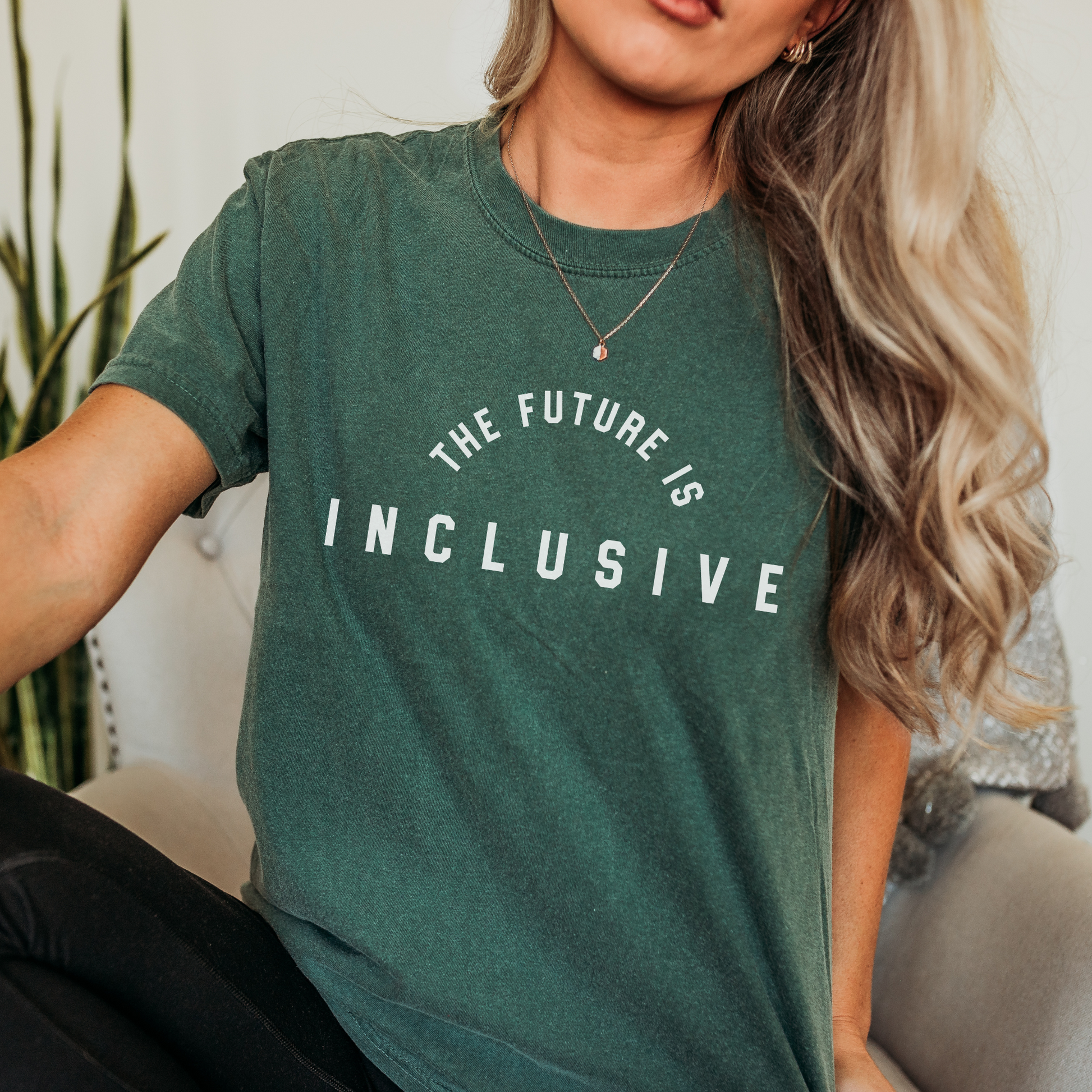 The Future is Inclusive Tee T-Shirt Blue Spruce S 