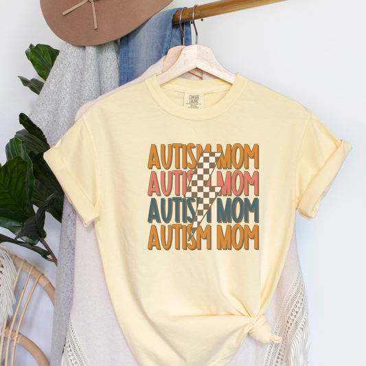 Retro Autism Mom Tee T-Shirt Butter S 