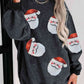 Sequin Santa Patch Ribbed Sweatshirt    