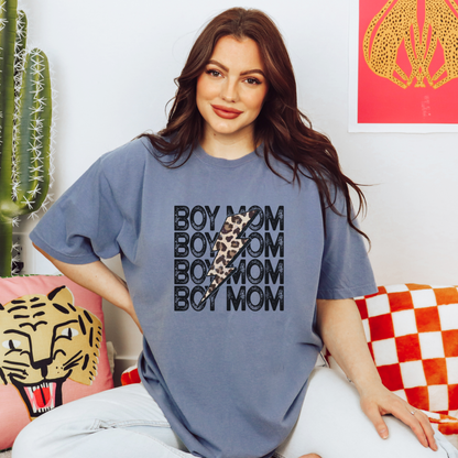 Boy Mom Tee T-Shirt Blue Jean S 