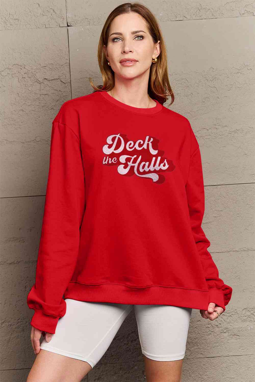 Deck the Halls Sweatshirt  Deep Red S 