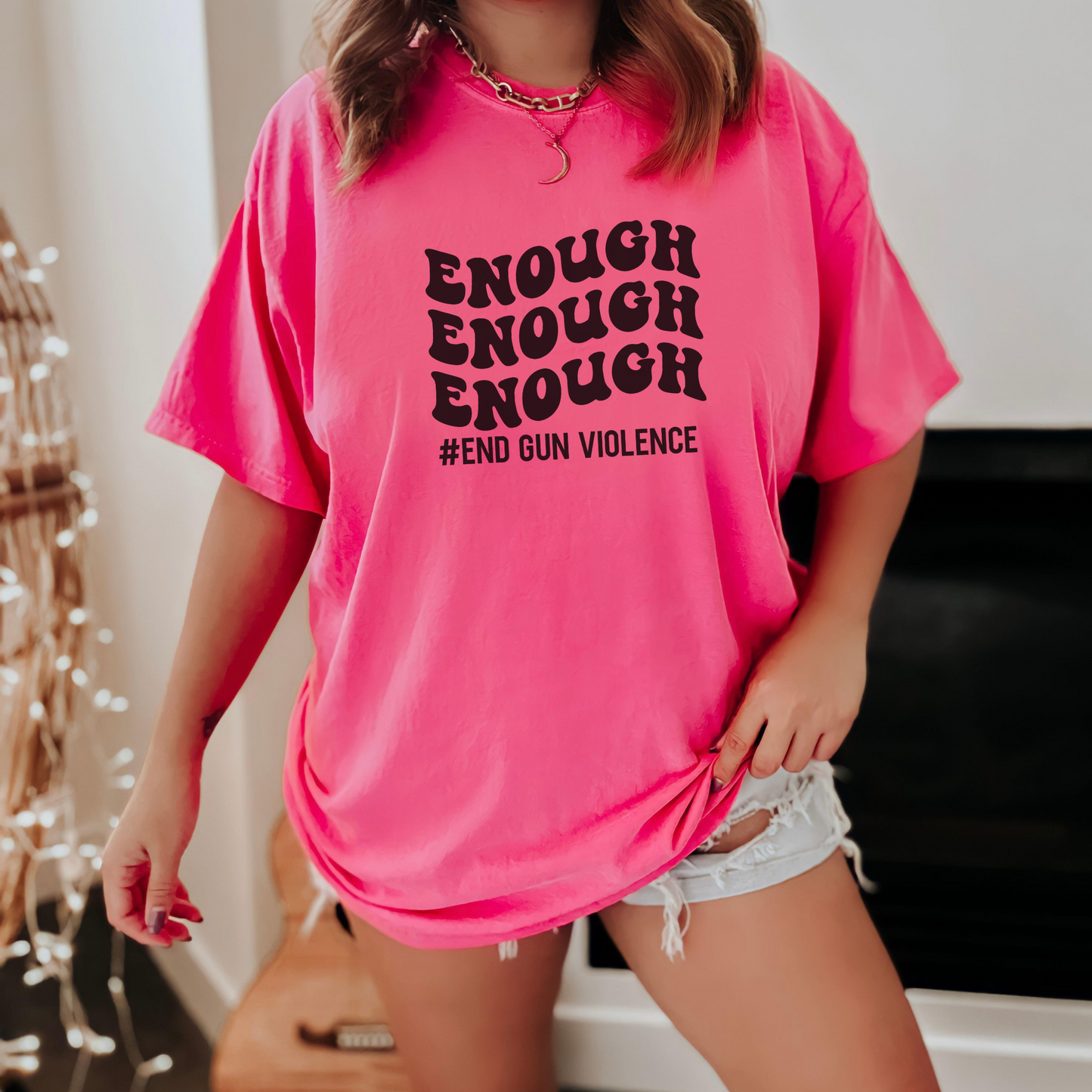 Enough #End Gun Violence Tee T-Shirt Crunchberry 3XL 