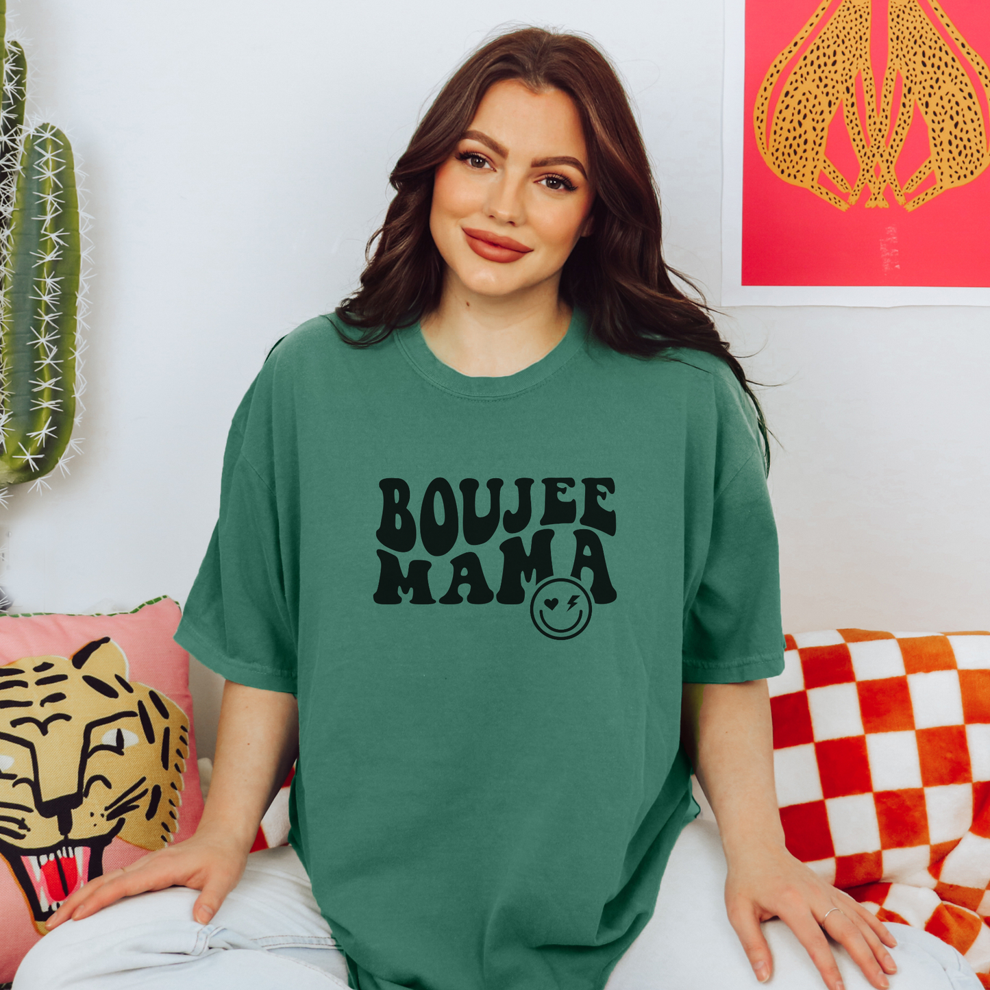 Boujee Mama Tee T-Shirt Light Green S 