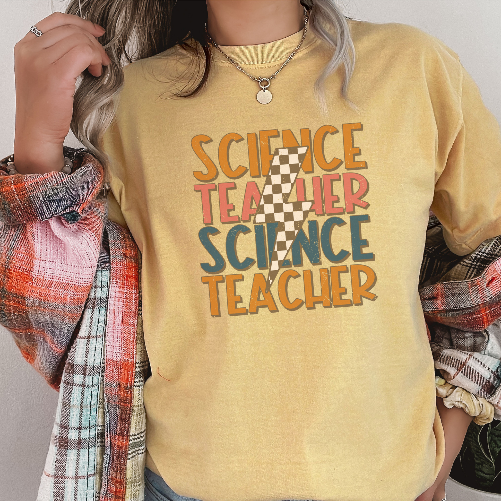 Science Teacher Tee T-Shirt Mustard S 