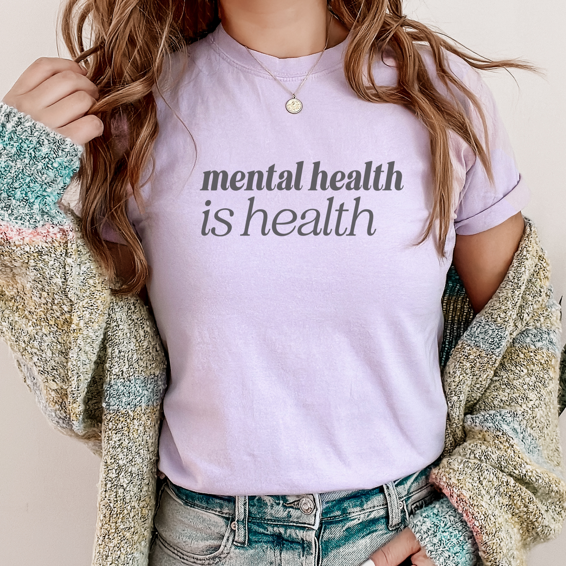 Mental Health is Health Tee T-Shirt Orchid S 