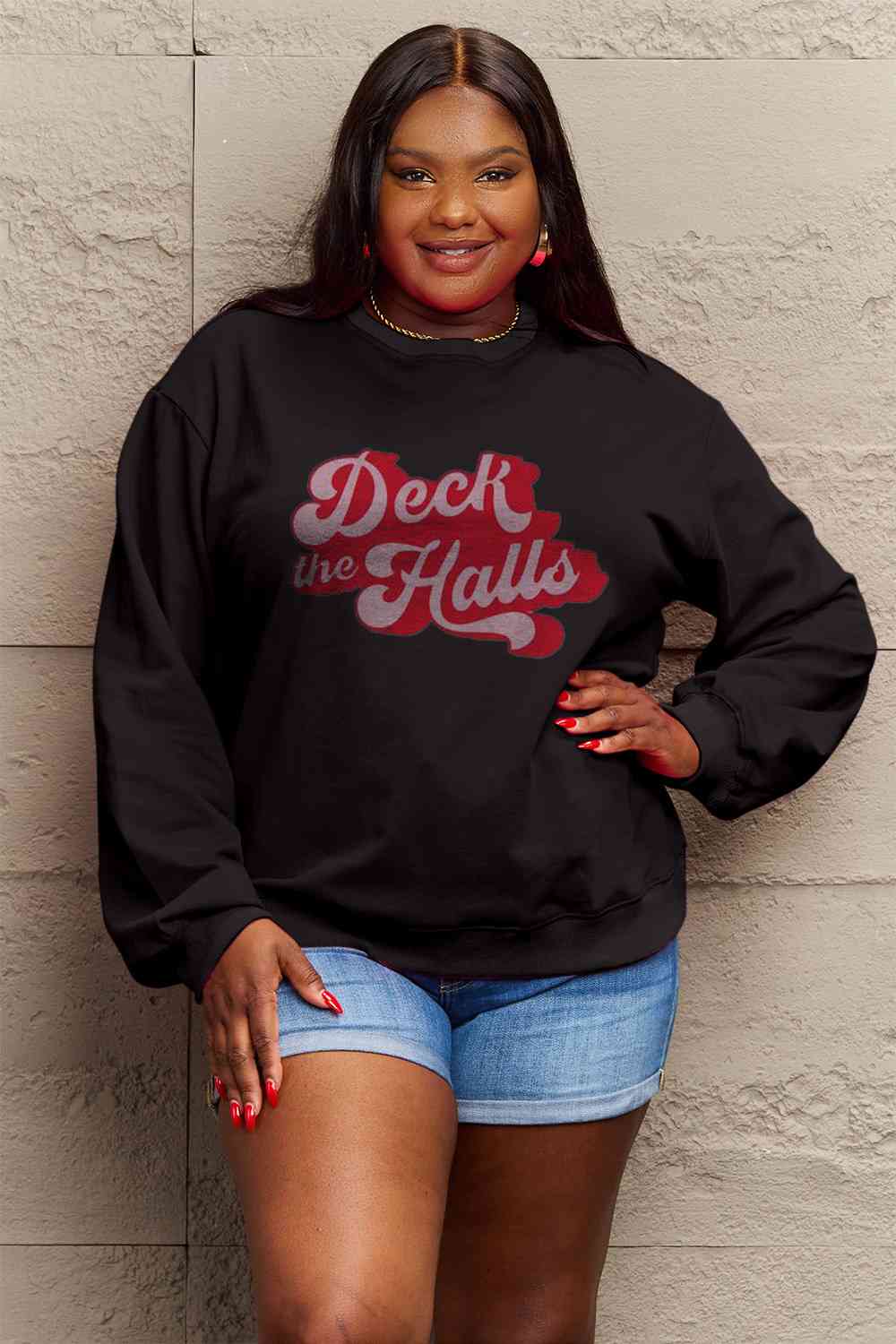 Deck the Halls Sweatshirt  Black S 