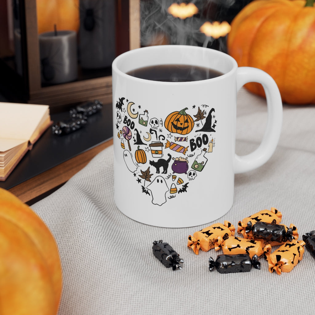 Spooky Heart Coffee Mug Mug 11oz  